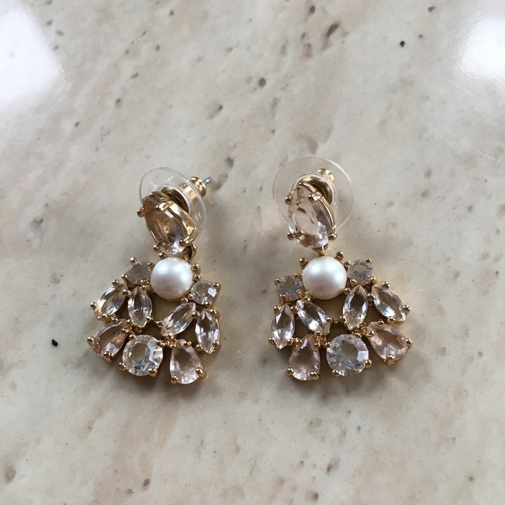 kate spade Glass and Pearl Statement Earrings